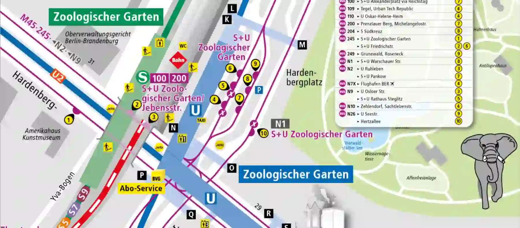 S+U Zoologischer Garten Haltestelleninfo BVG